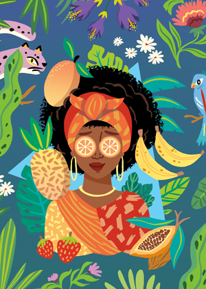 Packaging illustration for chocolate brand Tropic Choc